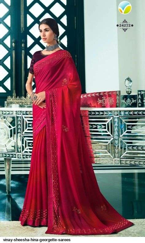 SHEESHA HINA BY VINAY FASHION 24271 TO 24280 SERIES INDIAN TRADITIONAL WEAR COLLECTION BEAUTIFUL STYLISH FANCY COLORFUL PARTY WEAR & OCCASIONAL WEAR GEORGETTE PRINT SAREES AT WHOLESALE PRICE