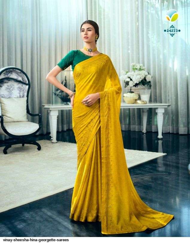 SHEESHA HINA BY VINAY FASHION 24271 TO 24280 SERIES INDIAN TRADITIONAL WEAR COLLECTION BEAUTIFUL STYLISH FANCY COLORFUL PARTY WEAR & OCCASIONAL WEAR GEORGETTE PRINT SAREES AT WHOLESALE PRICE