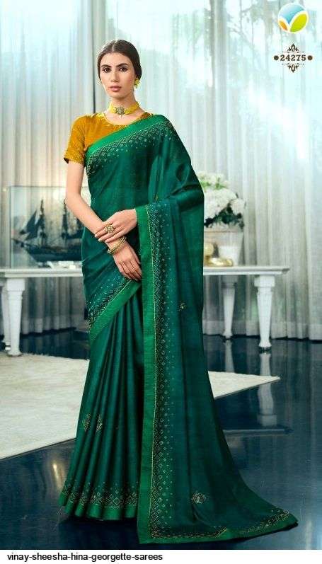SHEESHA HINA BY VINAY FASHION 24271 TO 24280 SERIES INDIAN TRADITIONAL WEAR COLLECTION BEAUTIFUL STYLISH FANCY COLORFUL PARTY WEAR & OCCASIONAL WEAR GEORGETTE PRINT SAREES AT WHOLESALE PRICE