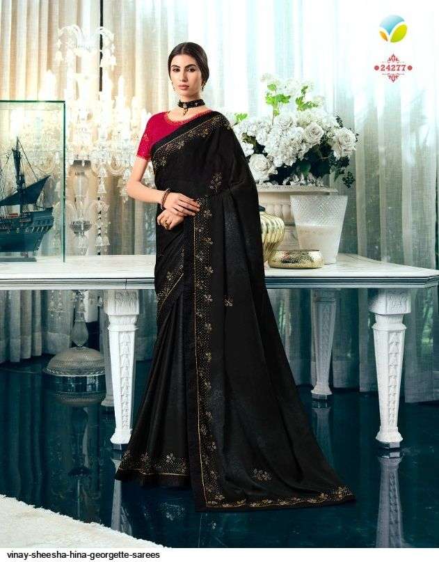 SHEESHA HINA BY VINAY FASHION 24271 TO 24280 SERIES INDIAN TRADITIONAL WEAR COLLECTION BEAUTIFUL STYLISH FANCY COLORFUL PARTY WEAR & OCCASIONAL WEAR GEORGETTE PRINT SAREES AT WHOLESALE PRICE