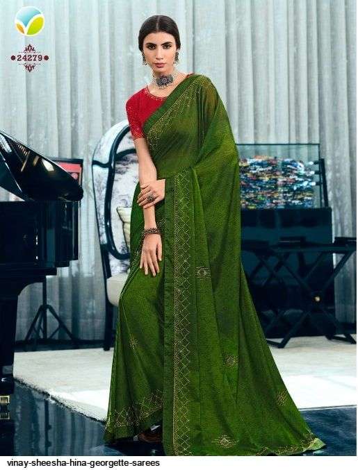 SHEESHA HINA BY VINAY FASHION 24271 TO 24280 SERIES INDIAN TRADITIONAL WEAR COLLECTION BEAUTIFUL STYLISH FANCY COLORFUL PARTY WEAR & OCCASIONAL WEAR GEORGETTE PRINT SAREES AT WHOLESALE PRICE