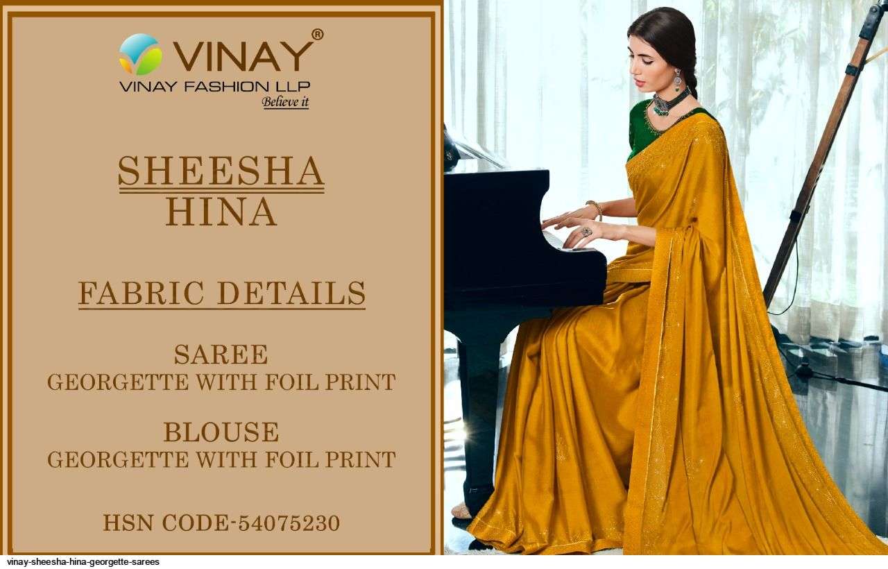 SHEESHA HINA BY VINAY FASHION 24271 TO 24280 SERIES INDIAN TRADITIONAL WEAR COLLECTION BEAUTIFUL STYLISH FANCY COLORFUL PARTY WEAR & OCCASIONAL WEAR GEORGETTE PRINT SAREES AT WHOLESALE PRICE