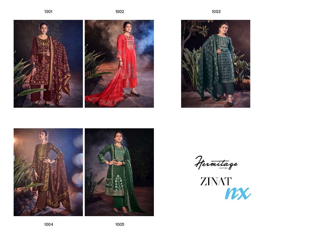 ZINAT NX BY HERMITAGE BEAUTIFUL SUITS COLORFUL STYLISH FANCY CASUAL WEAR & ETHNIC WEAR LAWN COTTON EMBROIDERED DRESSES AT WHOLESALE PRICE