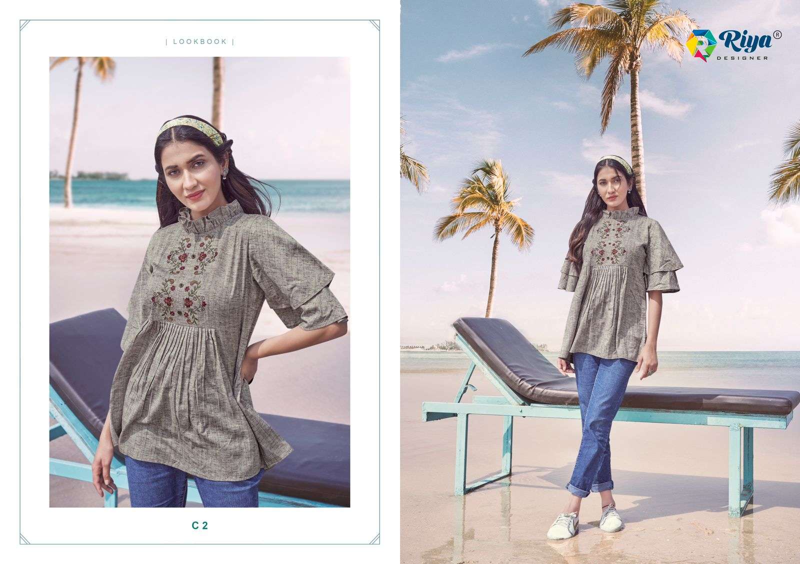COASTER BY RIYA DESIGNER 1 TO 5 SERIES BEAUTIFUL STYLISH FANCY COLORFUL CASUAL WEAR & ETHNIC WEAR DYED EMBROIDERED TOPS AT WHOLESALE PRICE