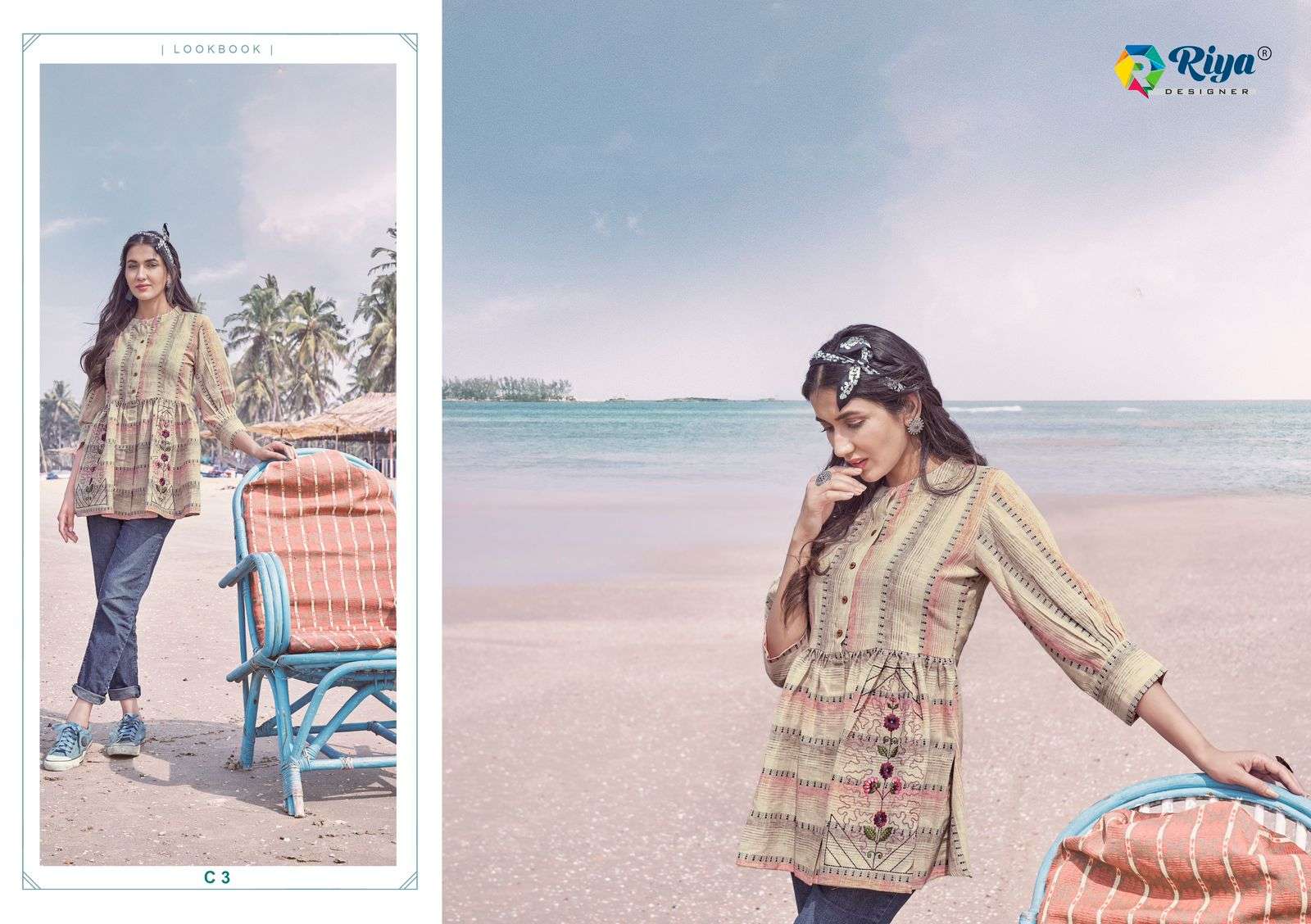 COASTER BY RIYA DESIGNER 1 TO 5 SERIES BEAUTIFUL STYLISH FANCY COLORFUL CASUAL WEAR & ETHNIC WEAR DYED EMBROIDERED TOPS AT WHOLESALE PRICE