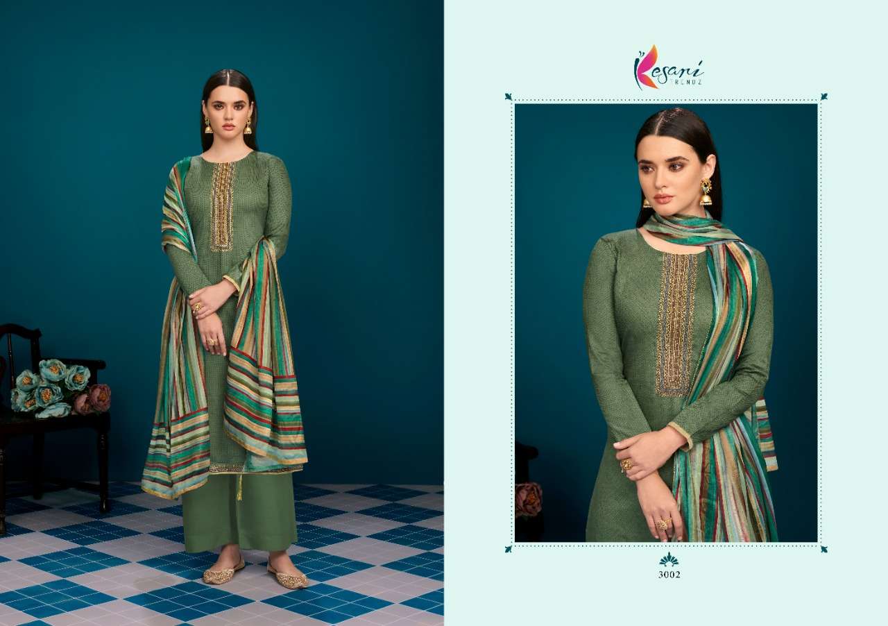 ZENIA BY KESARI TRENDZ 3001 TO 3008 SERIES BEAUTIFUL STYLISH SUITS FANCY COLORFUL CASUAL WEAR & ETHNIC WEAR & READY TO WEAR HEAVY JAM COTTON EMBROIDERED DRESSES AT WHOLESALE PRICE