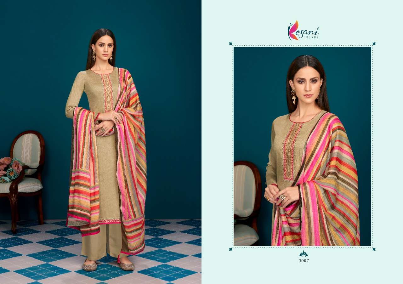 ZENIA BY KESARI TRENDZ 3001 TO 3008 SERIES BEAUTIFUL STYLISH SUITS FANCY COLORFUL CASUAL WEAR & ETHNIC WEAR & READY TO WEAR HEAVY JAM COTTON EMBROIDERED DRESSES AT WHOLESALE PRICE