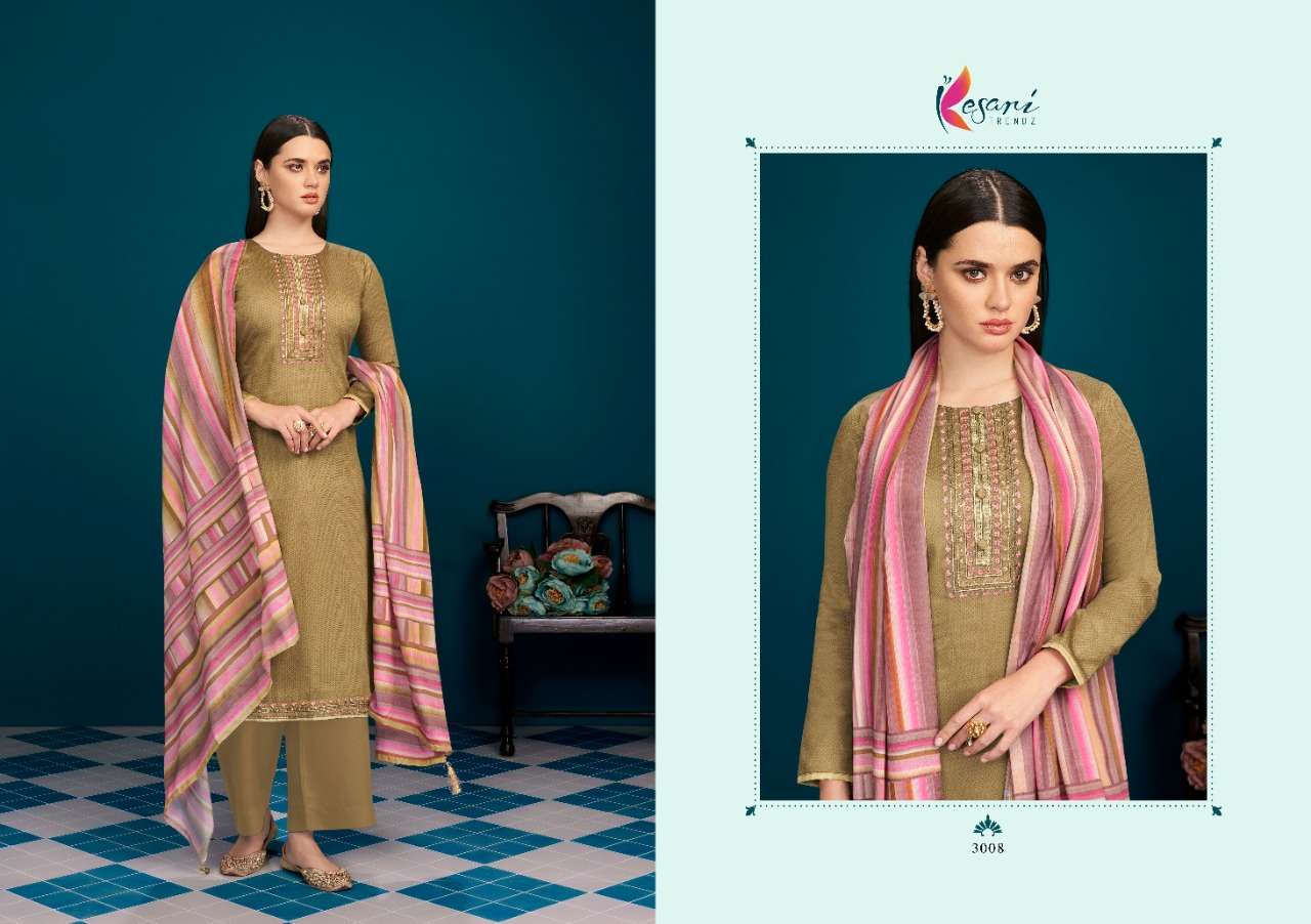 ZENIA BY KESARI TRENDZ 3001 TO 3008 SERIES BEAUTIFUL STYLISH SUITS FANCY COLORFUL CASUAL WEAR & ETHNIC WEAR & READY TO WEAR HEAVY JAM COTTON EMBROIDERED DRESSES AT WHOLESALE PRICE
