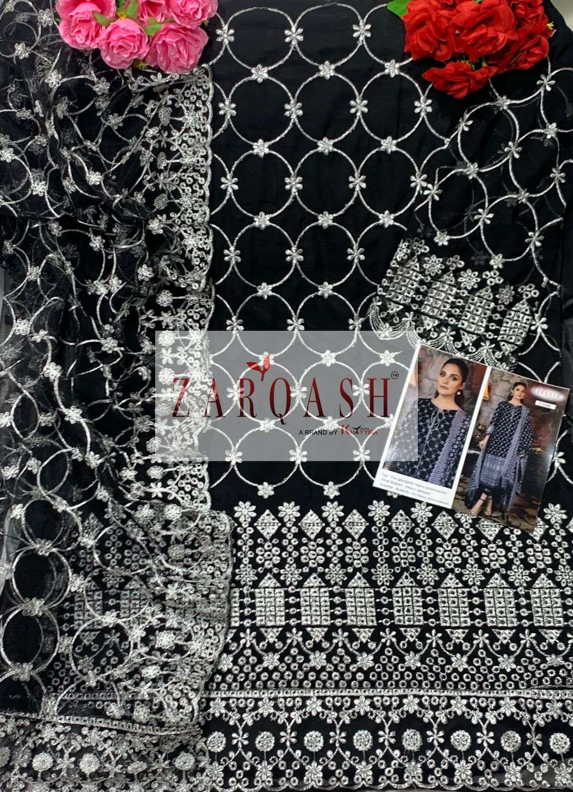Adans Libas Vol-2 By Zarqash 2086 To 2091 Series Designer Festive Pakistani Suits Collection Beautiful Stylish Fancy Colorful Party Wear & Occasional Wear Faux Georgette Embroidered Dresses At Wholesale Price