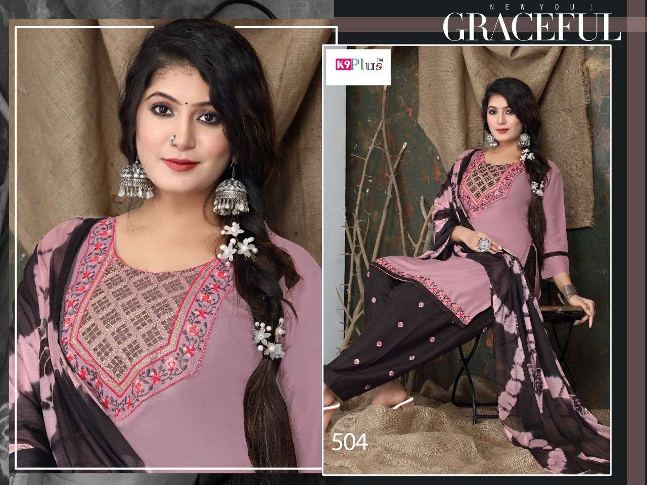 SELFIE VOL-3 BY K9 PLUS 501 TO 508 SERIES BEAUTIFUL SUITS COLORFUL STYLISH FANCY CASUAL WEAR & ETHNIC WEAR RAYON EMBROIDERED DRESSES AT WHOLESALE PRICE