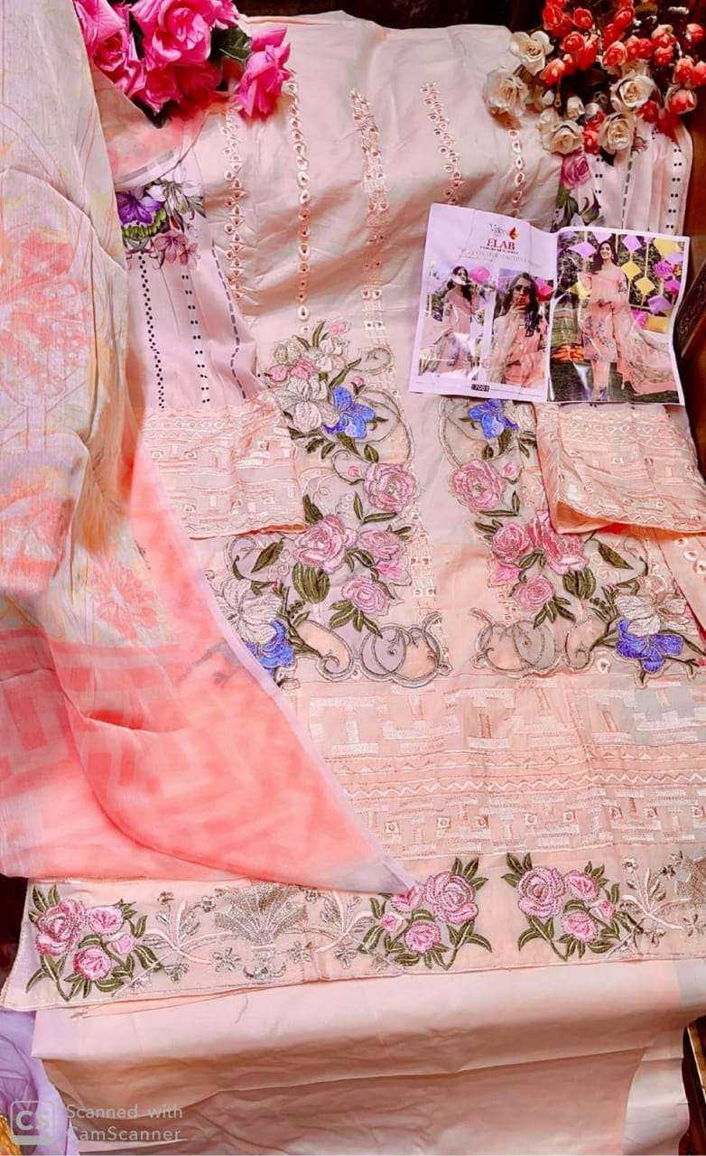 ELAB 7001 COLOURS BY VOLONO TRENDZ 7001-A TO 7001-D SERIES DESIGNER PAKISTANI SUITS BEAUTIFUL STYLISH FANCY COLORFUL PARTY WEAR & OCCASIONAL WEAR PURE CAMBRIC EMBROIDERED DRESSES AT WHOLESALE PRICE