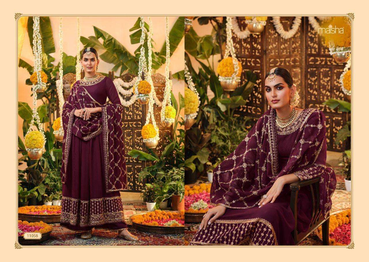 ZEYNEP BY MAISHA 11057 TO 11061 SERIES BEAUTIFUL STYLISH SUITS FANCY COLORFUL CASUAL WEAR & ETHNIC WEAR & READY TO WEAR GEORGETTE EMBROIDERED DRESSES AT WHOLESALE PRICE