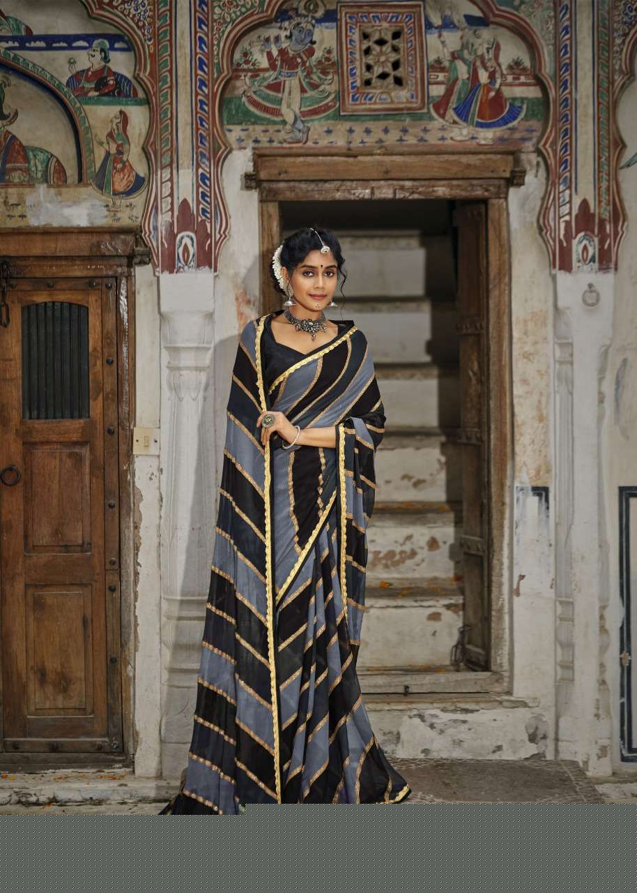 SUHANA SAFAR BY VALLABHI PRINTS 14351 TO 14358 SERIES INDIAN TRADITIONAL WEAR COLLECTION BEAUTIFUL STYLISH FANCY COLORFUL PARTY WEAR & OCCASIONAL WEAR GEORGETTE PRINT SAREES AT WHOLESALE PRICE