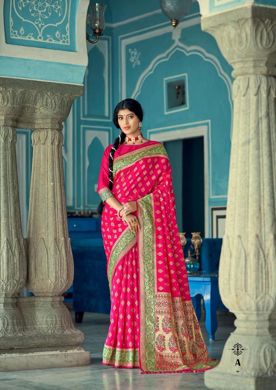 BANARASI WEAVES VOL-4 BY SHANGRILA A TO F SERIES INDIAN TRADITIONAL WEAR COLLECTION BEAUTIFUL STYLISH FANCY COLORFUL PARTY WEAR & OCCASIONAL WEAR HEAVY SILK SAREES AT WHOLESALE PRICE