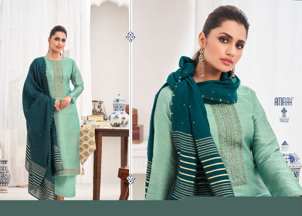 AARYA BY AMIRAH 15031 TO 15036 SERIES BEAUTIFUL STYLISH SHARARA SUITS FANCY COLORFUL CASUAL WEAR & ETHNIC WEAR & READY TO WEAR TUSSAR SILK DIGITAL PRINTED DRESSES AT WHOLESALE PRICE