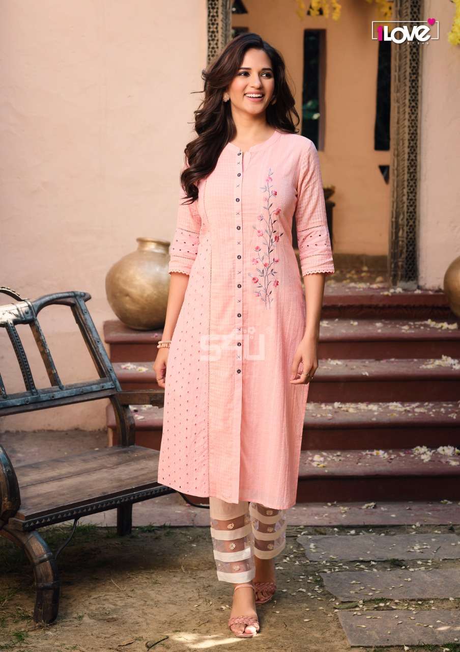 SCHIFFLI BY 1 LOVE 01 TO 07 SERIES DESIGNER STYLISH FANCY COLORFUL BEAUTIFUL PARTY WEAR & ETHNIC WEAR COLLECTION COTTON EMBROIDERY KURTIS AT WHOLESALE PRICE