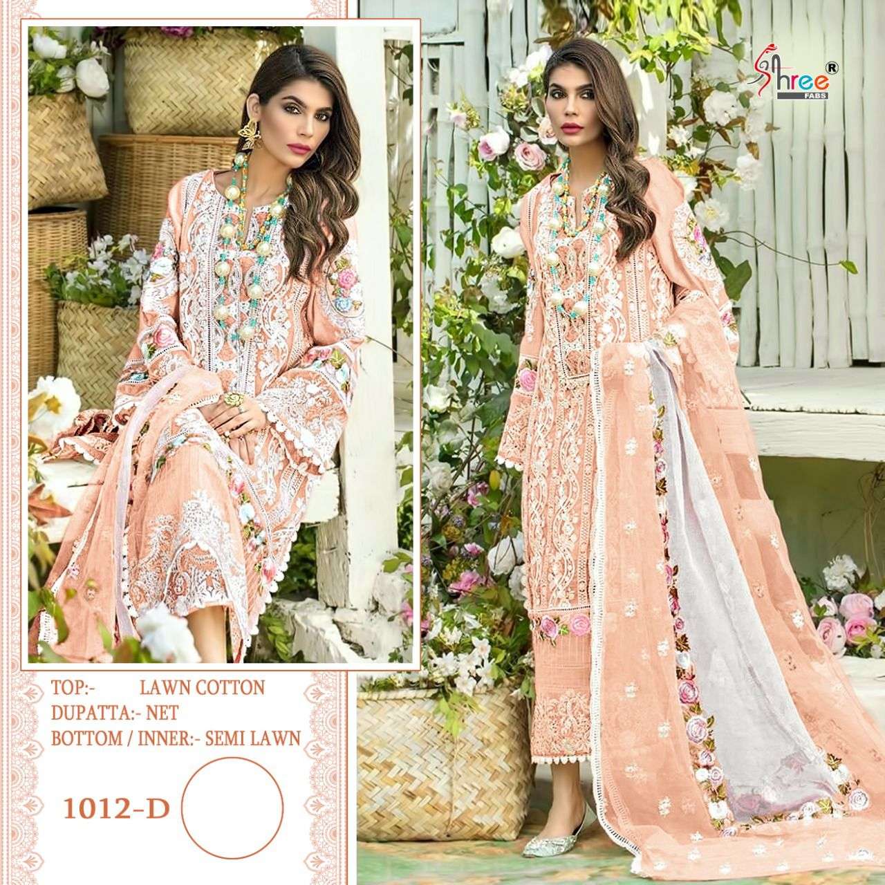 Crimson Premium Lawn Collection Vol-2 Colors By Shree Fabs 1012 To 1012-E Series Designer Pakistani Suits Beautiful Fancy Colorful Stylish Party Wear & Occasional Wear Pure Cotton With Embroidery Dresses At Wholesale Price