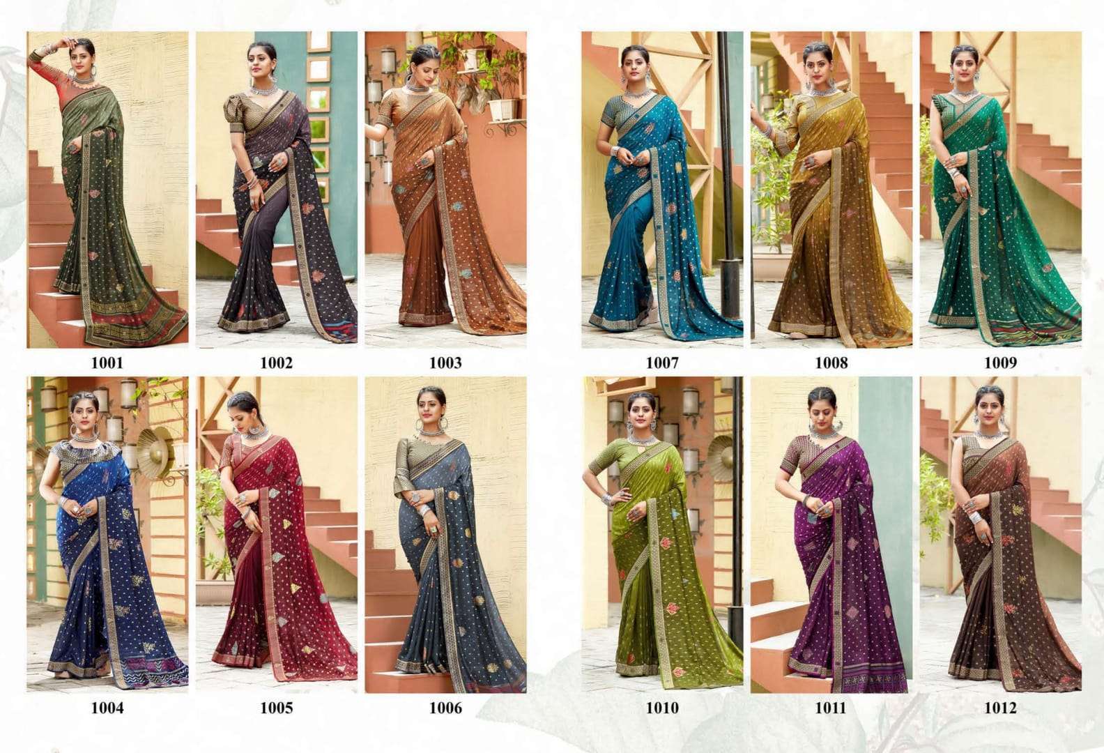 SANGEETA BY AMARSATH PRINTS 1001 TO 1012 SERIES INDIAN TRADITIONAL WEAR COLLECTION BEAUTIFUL STYLISH FANCY COLORFUL PARTY WEAR & OCCASIONAL WEAR GEORGETTE SAREES AT WHOLESALE PRICE