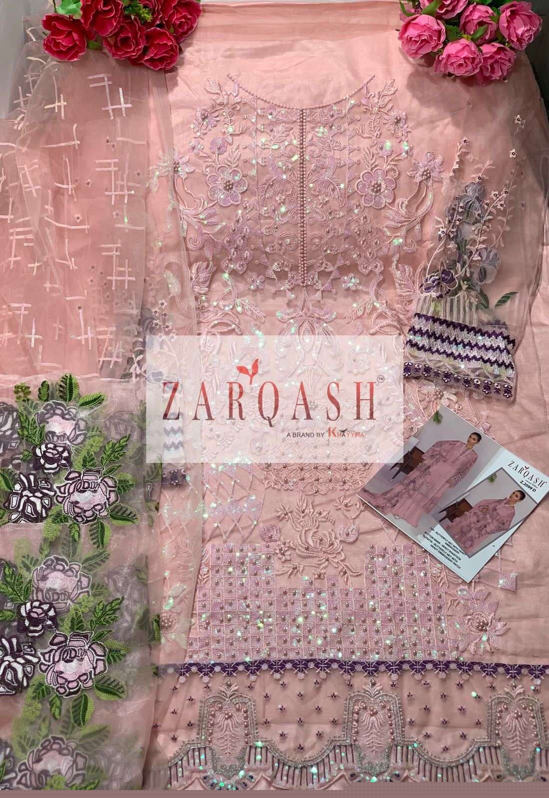 Jihan Vol-2 By Zarqash 2099-A To 2099-D Series Beautiful Summer Collection Pakisatni Suits Stylish Fancy Colorful Casual Wear & Ethnic Wear Faux Georgette Embroidered Dresses At Wholesale Price
