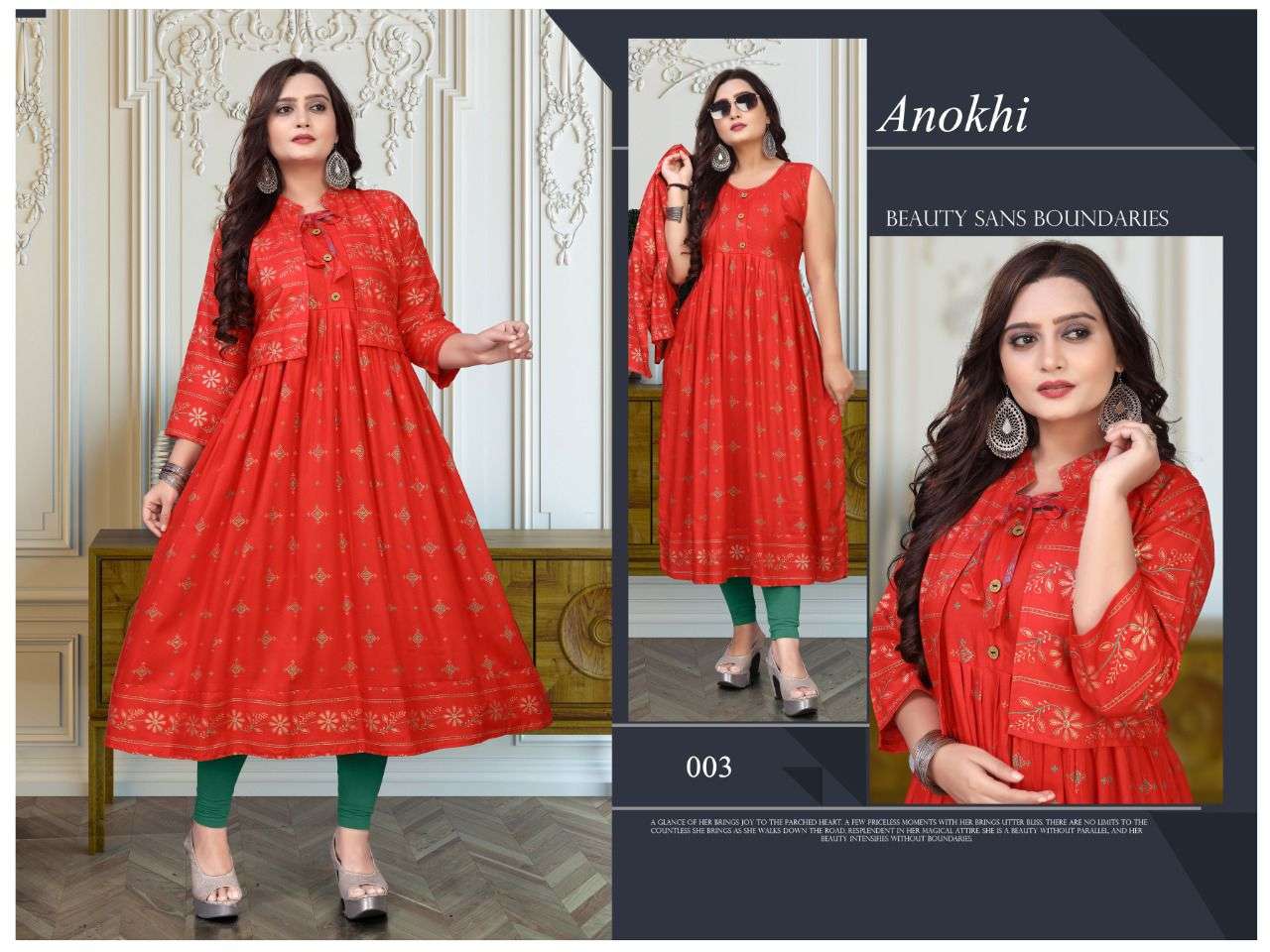ANOKHI BY AKHAND JYOT 001 TO 010 SERIES DESIGNER STYLISH FANCY COLORFUL BEAUTIFUL PARTY WEAR & ETHNIC WEAR COLLECTION PURE RAYON KURTIS AT WHOLESALE PRICE