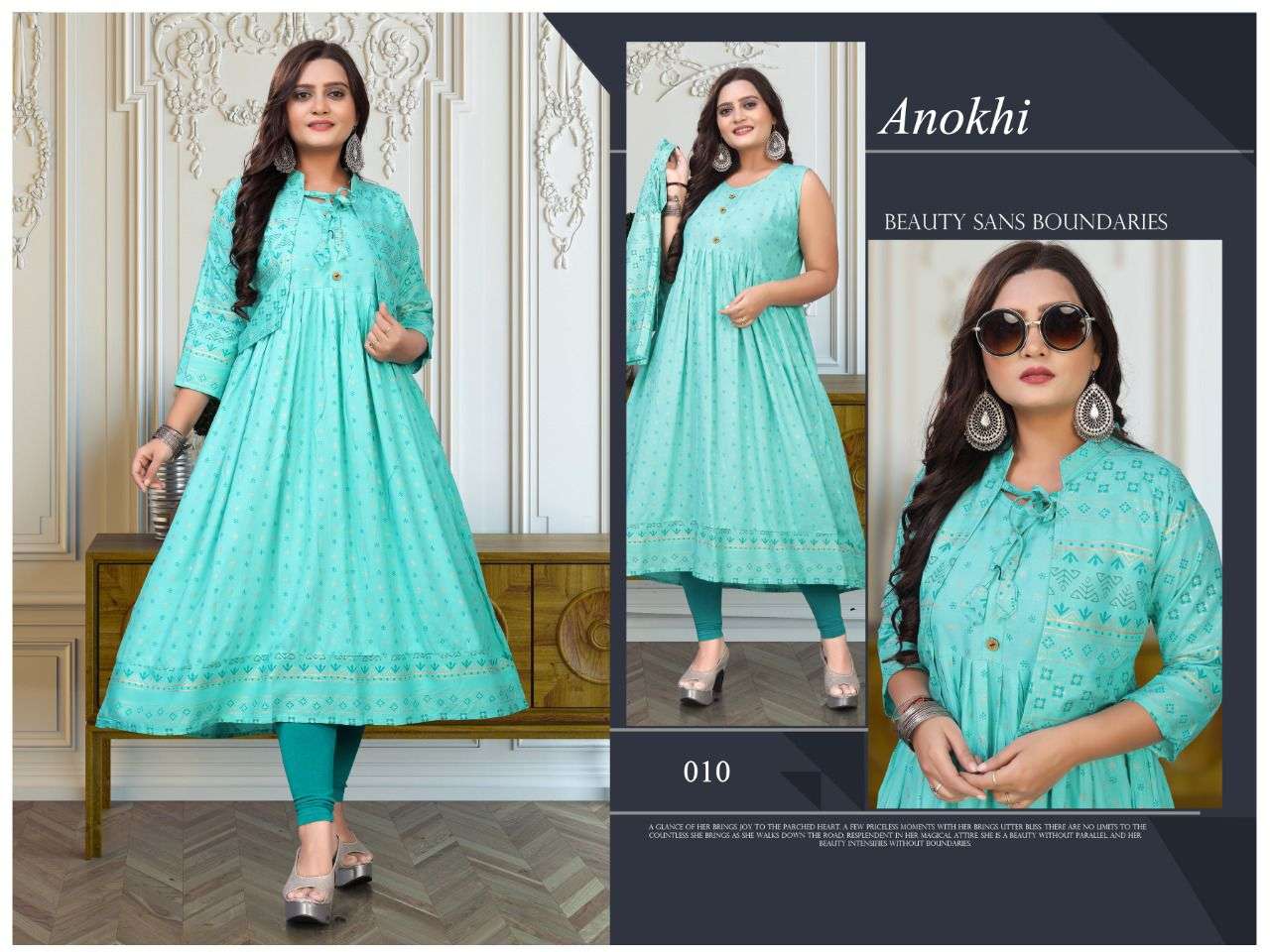 ANOKHI BY AKHAND JYOT 001 TO 010 SERIES DESIGNER STYLISH FANCY COLORFUL BEAUTIFUL PARTY WEAR & ETHNIC WEAR COLLECTION PURE RAYON KURTIS AT WHOLESALE PRICE