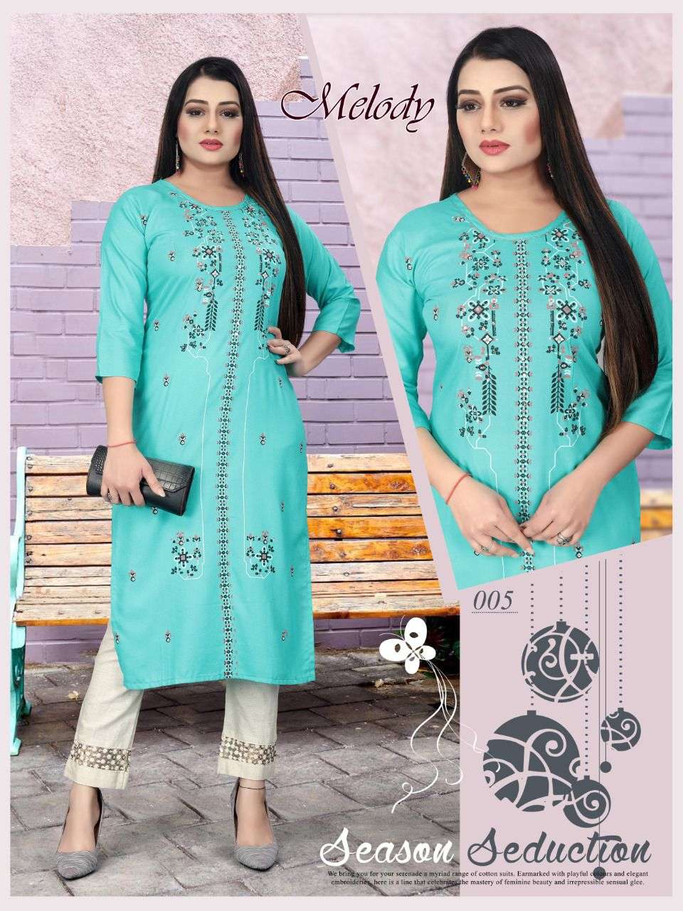MELODY BY AKHAND JYOT 001 TO 010 SERIES DESIGNER STYLISH FANCY COLORFUL BEAUTIFUL PARTY WEAR & ETHNIC WEAR COLLECTION PURE RAYON KURTIS AT WHOLESALE PRICE
