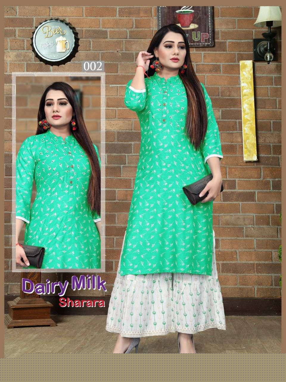 DAIRY MILK VOL-6 BY AAGYA 001 TO 008 SERIES DESIGNER STYLISH FANCY COLORFUL BEAUTIFUL PARTY WEAR & ETHNIC WEAR COLLECTION RAYON KURTIS WITH BOTTOM AT WHOLESALE PRICE