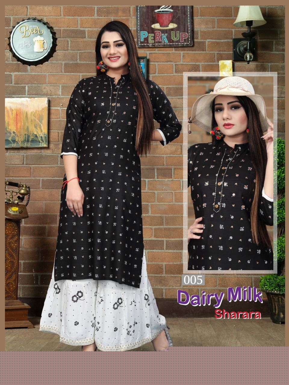 DAIRY MILK VOL-6 BY AAGYA 001 TO 008 SERIES DESIGNER STYLISH FANCY COLORFUL BEAUTIFUL PARTY WEAR & ETHNIC WEAR COLLECTION RAYON KURTIS WITH BOTTOM AT WHOLESALE PRICE