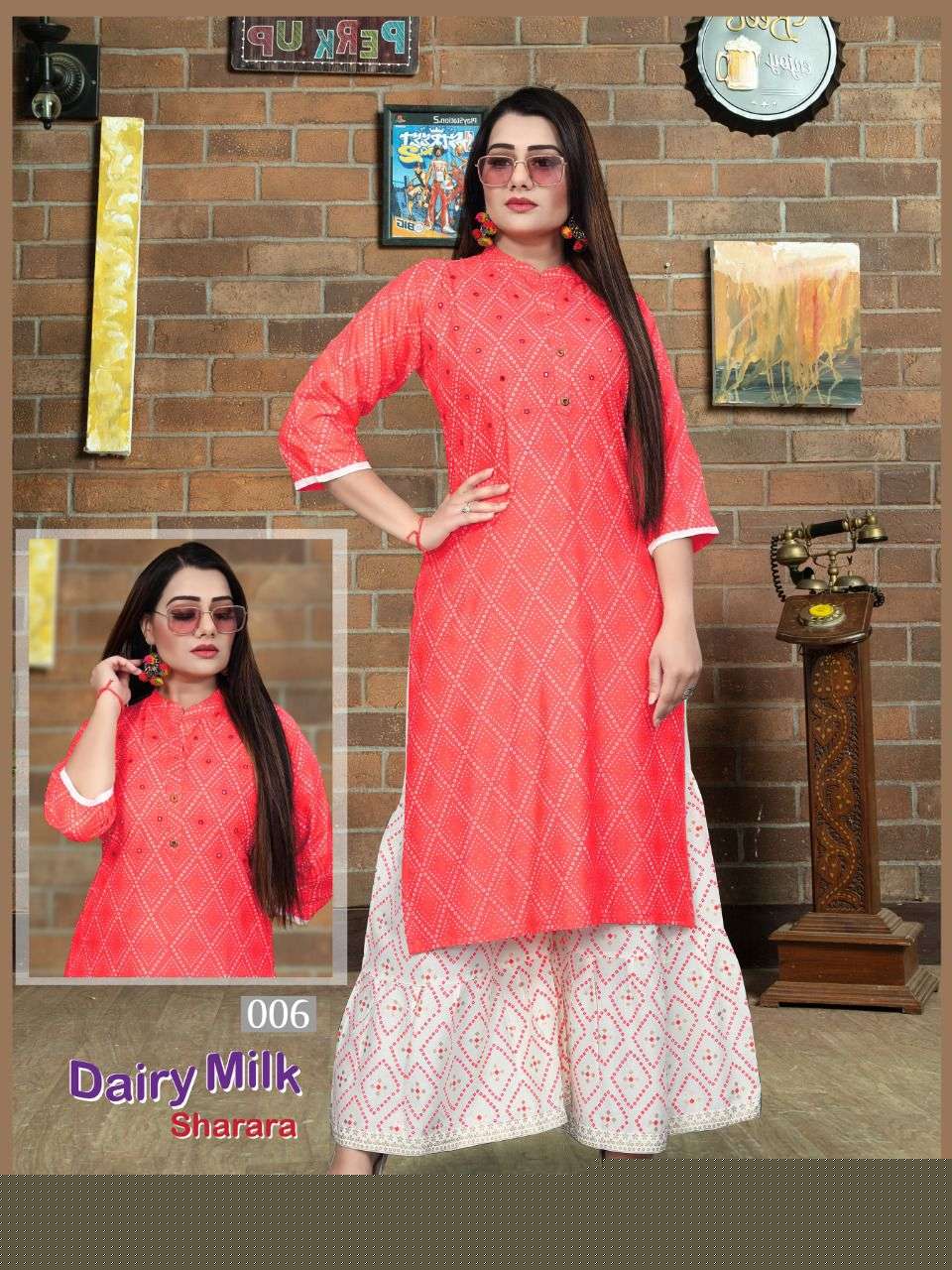 DAIRY MILK VOL-6 BY AAGYA 001 TO 008 SERIES DESIGNER STYLISH FANCY COLORFUL BEAUTIFUL PARTY WEAR & ETHNIC WEAR COLLECTION RAYON KURTIS WITH BOTTOM AT WHOLESALE PRICE