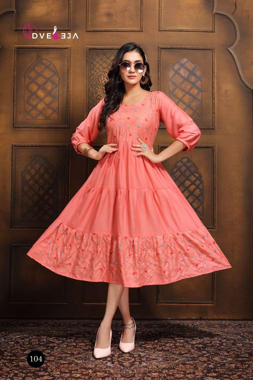 SIYA BY DVEEJA 101 TO 108 SERIES DESIGNER STYLISH FANCY COLORFUL BEAUTIFUL PARTY WEAR & ETHNIC WEAR COLLECTION HEAVY RAYON KURTIS AT WHOLESALE PRICE