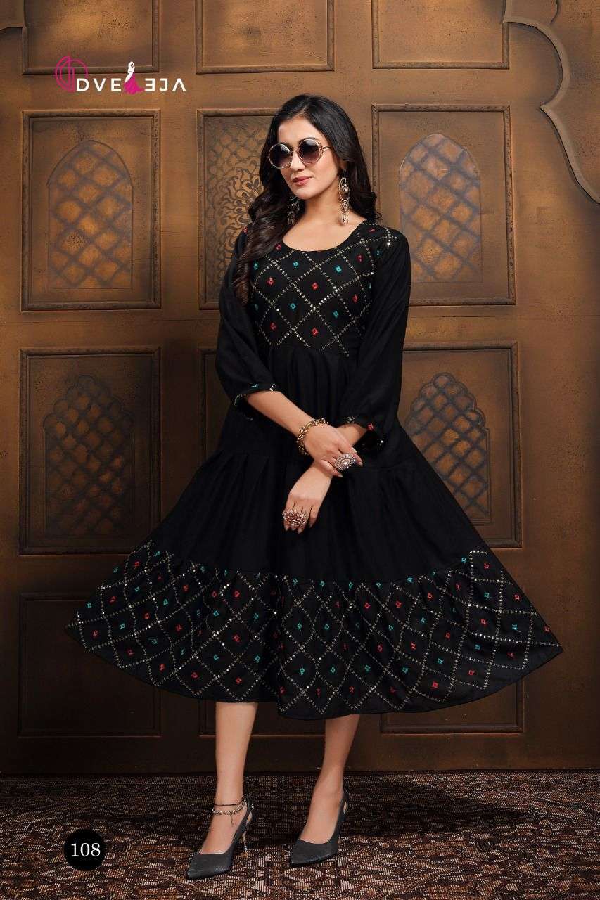 SIYA BY DVEEJA 101 TO 108 SERIES DESIGNER STYLISH FANCY COLORFUL BEAUTIFUL PARTY WEAR & ETHNIC WEAR COLLECTION HEAVY RAYON KURTIS AT WHOLESALE PRICE