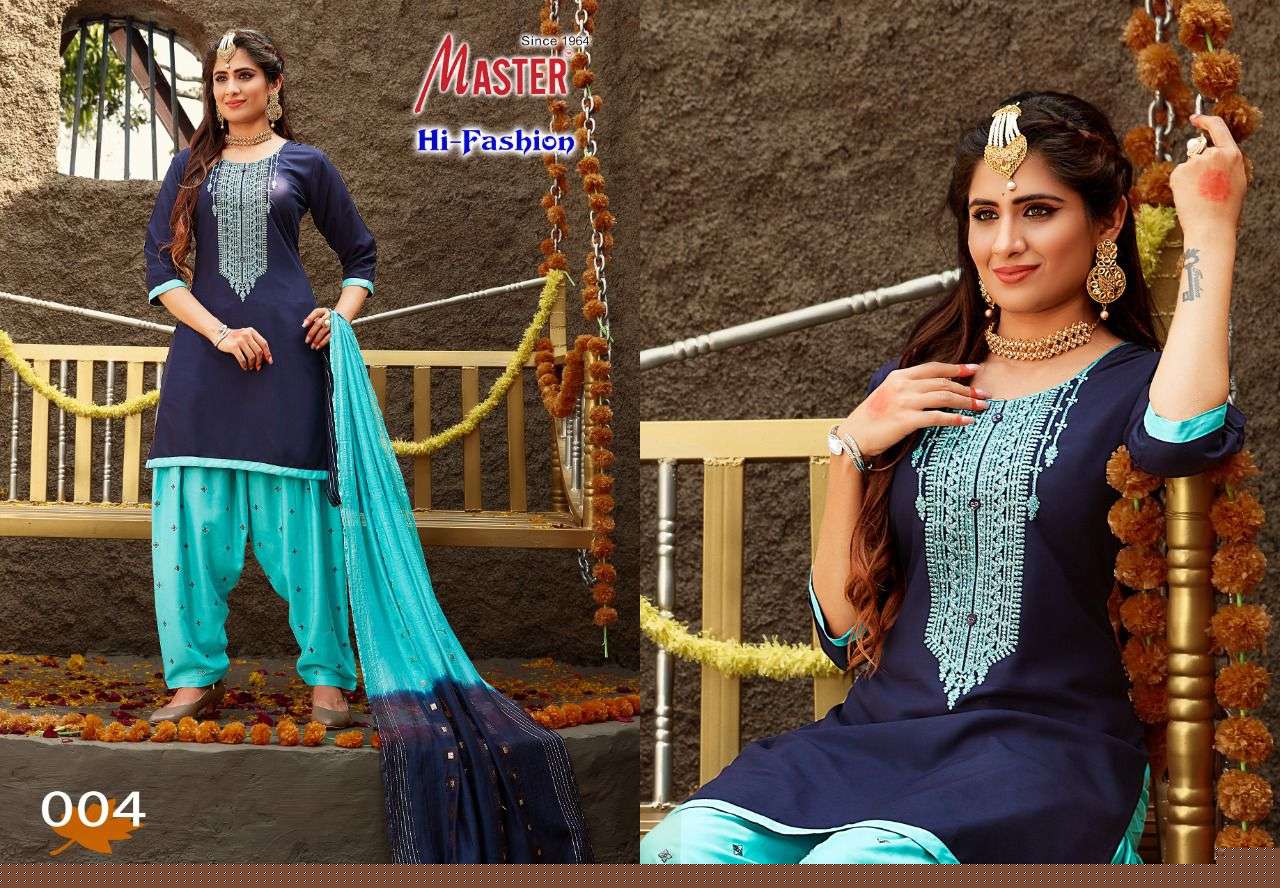 HI-FASHION BY MASTER 001 TO 008 SERIES BEAUTIFUL SUITS COLORFUL STYLISH FANCY CASUAL WEAR & ETHNIC WEAR HEAVY RAYON EMBROIDERED DRESSES AT WHOLESALE PRICE