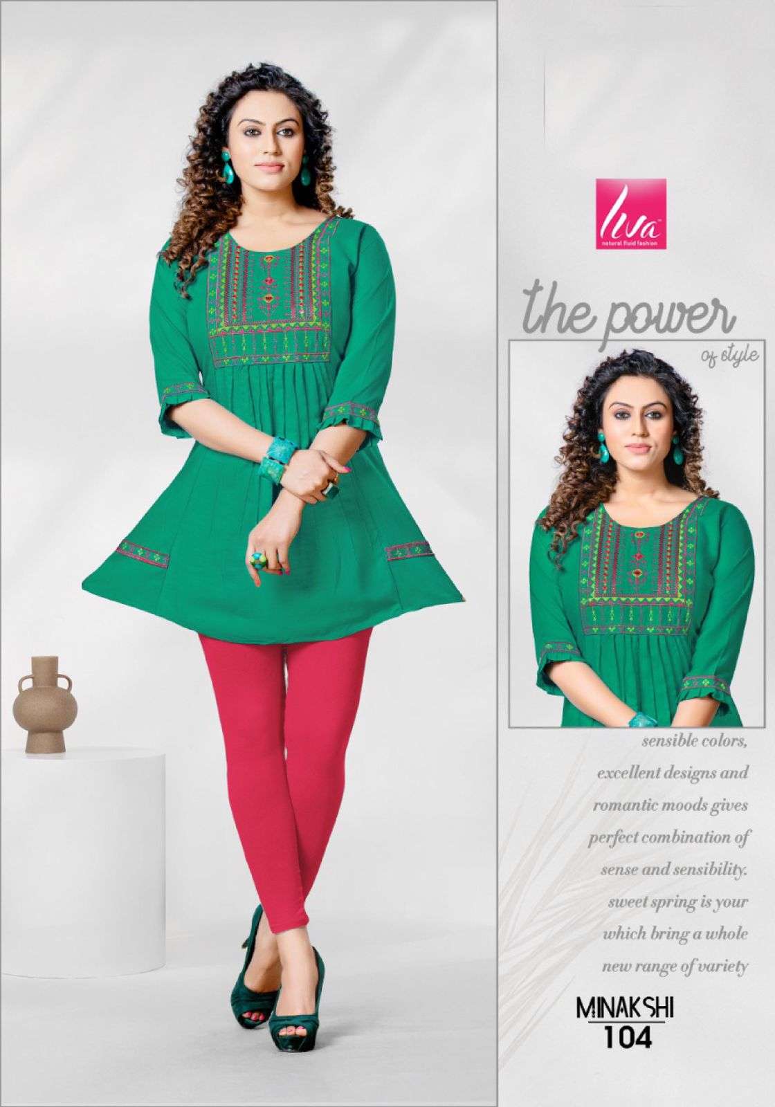 MINAKSHI BY LIVA 101 TO 108 SERIES BEAUTIFUL STYLISH FANCY COLORFUL CASUAL WEAR & ETHNIC WEAR HEAVY RAYON EMBROIDERED TOPS AT WHOLESALE PRICE
