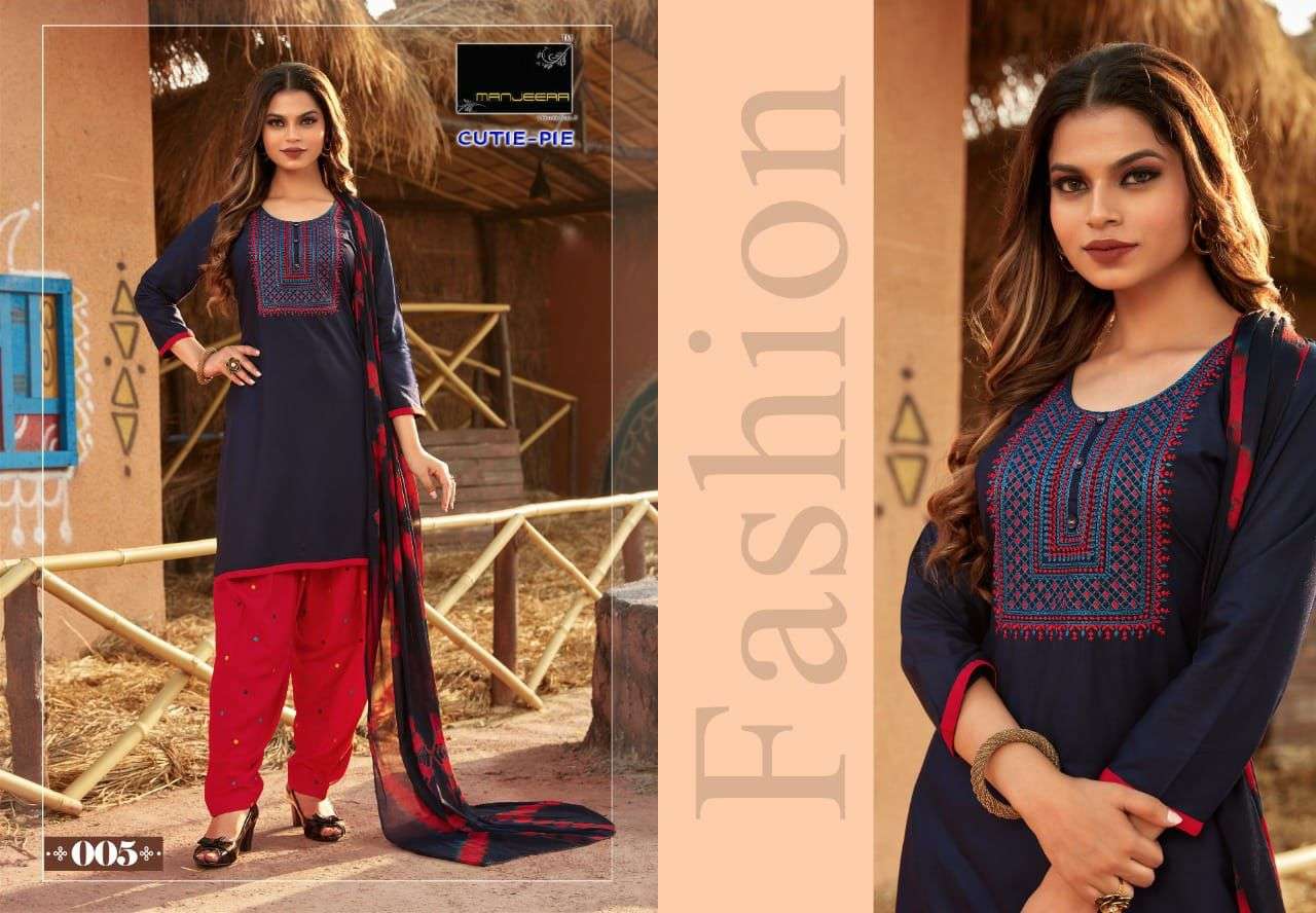 CUTIE-PIE BY MANJEERA 001 TO 008 SERIES BEAUTIFUL RAYON SUITS COLORFUL STYLISH FANCY CASUAL WEAR & ETHNIC WEAR RAYON WITH WORK DRESSES AT WHOLESALE PRICE