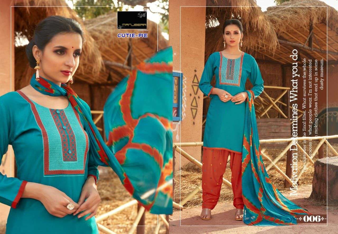 CUTIE-PIE BY MANJEERA 001 TO 008 SERIES BEAUTIFUL RAYON SUITS COLORFUL STYLISH FANCY CASUAL WEAR & ETHNIC WEAR RAYON WITH WORK DRESSES AT WHOLESALE PRICE
