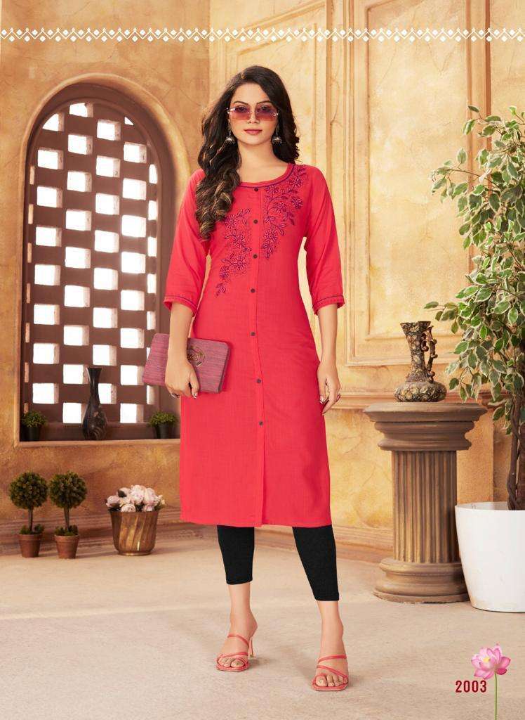 KIMAYA VOL-2 BY HINAYA 2001 TO 2009 SERIES DESIGNER STYLISH FANCY COLORFUL BEAUTIFUL PARTY WEAR & ETHNIC WEAR COLLECTION RAYON EMBROIDERY KURTIS AT WHOLESALE PRICE