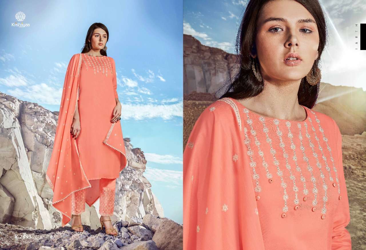 EARTH BY KRISHRIYAA 20215 TO 20219 SERIES BEAUTIFUL SUITS COLORFUL STYLISH FANCY CASUAL WEAR & ETHNIC WEAR SOFT MAL DRESSES AT WHOLESALE PRICE