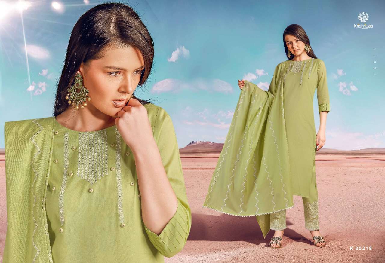 EARTH BY KRISHRIYAA 20215 TO 20219 SERIES BEAUTIFUL SUITS COLORFUL STYLISH FANCY CASUAL WEAR & ETHNIC WEAR SOFT MAL DRESSES AT WHOLESALE PRICE