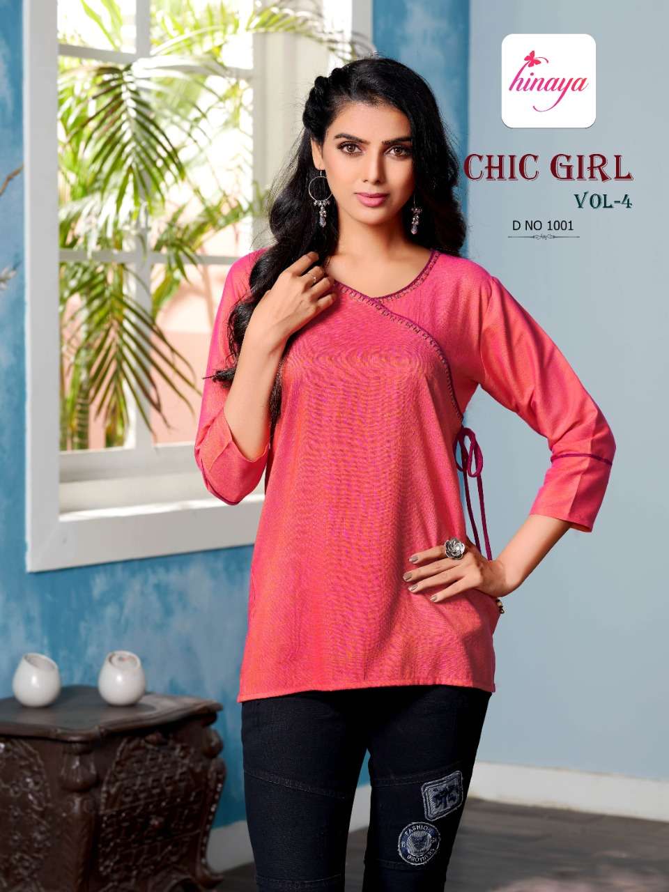 CHIC GIRL VOL-4 BY HINAYA 1001 TO 1010 SERIES BEAUTIFUL STYLISH FANCY COLORFUL CASUAL WEAR & ETHNIC WEAR RAYON TWO TONE TOPS AT WHOLESALE PRICE