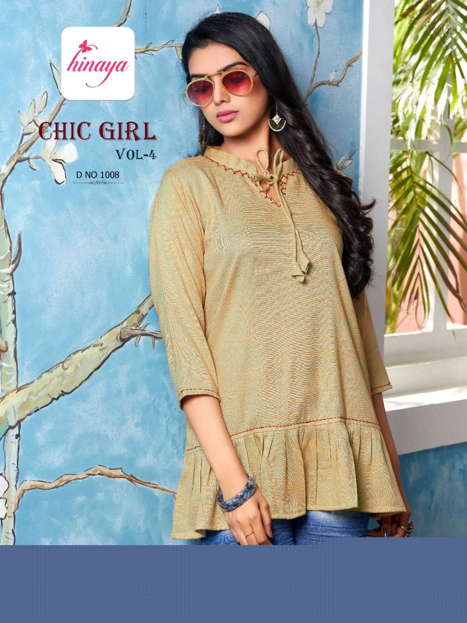 CHIC GIRL VOL-4 BY HINAYA 1001 TO 1010 SERIES BEAUTIFUL STYLISH FANCY COLORFUL CASUAL WEAR & ETHNIC WEAR RAYON TWO TONE TOPS AT WHOLESALE PRICE