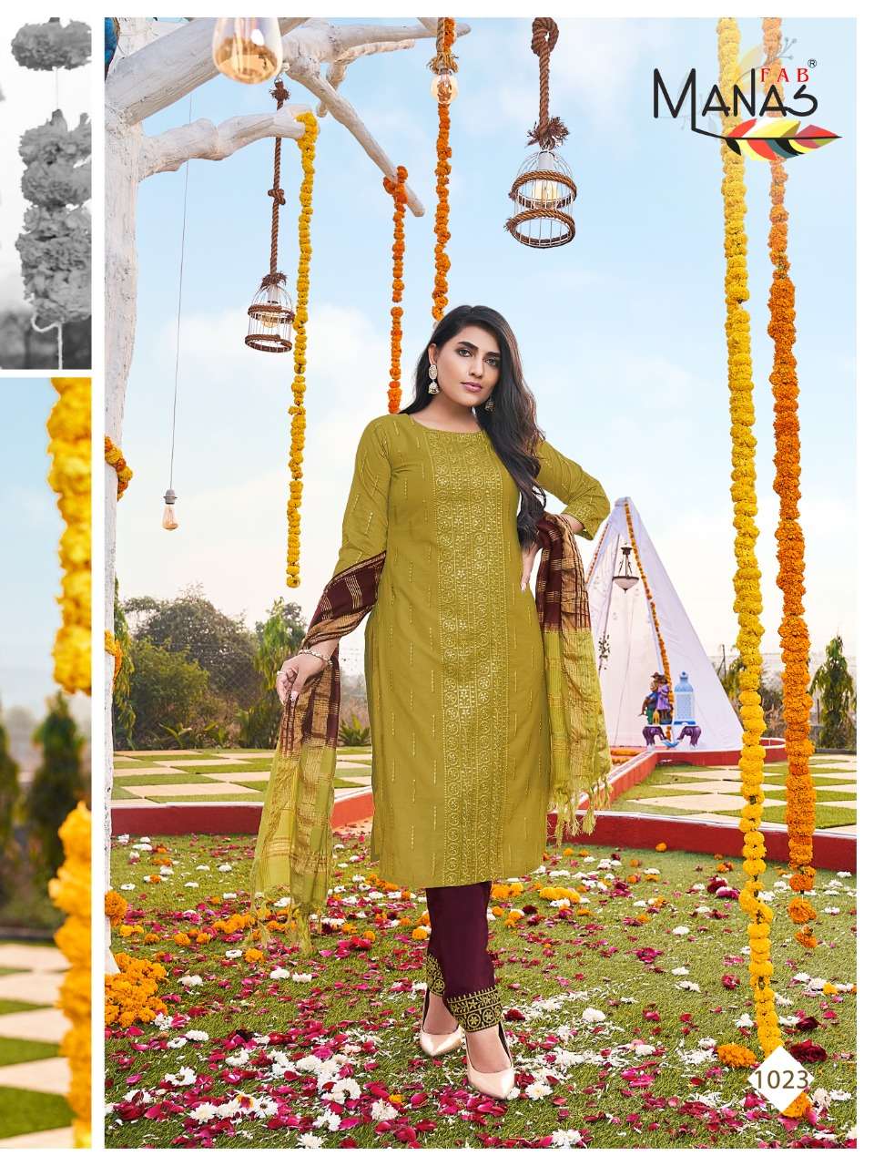 LUCKNOWI VOL-4 BY MANAS FAB 1019 TO 1024 SERIES BEAUTIFUL SUITS COLORFUL STYLISH FANCY CASUAL WEAR & ETHNIC WEAR FANCY DRESSES AT WHOLESALE PRICE