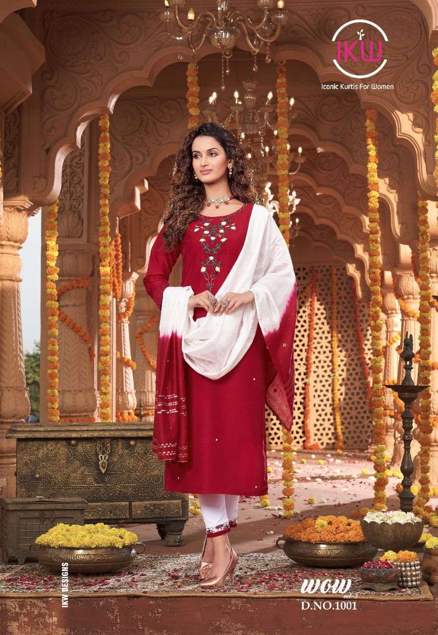 WOW VOL-3 BY IKW 1001 TO 1006 SERIES BEAUTIFUL SUITS COLORFUL STYLISH FANCY CASUAL WEAR & ETHNIC WEAR SILK DRESSES AT WHOLESALE PRICE
