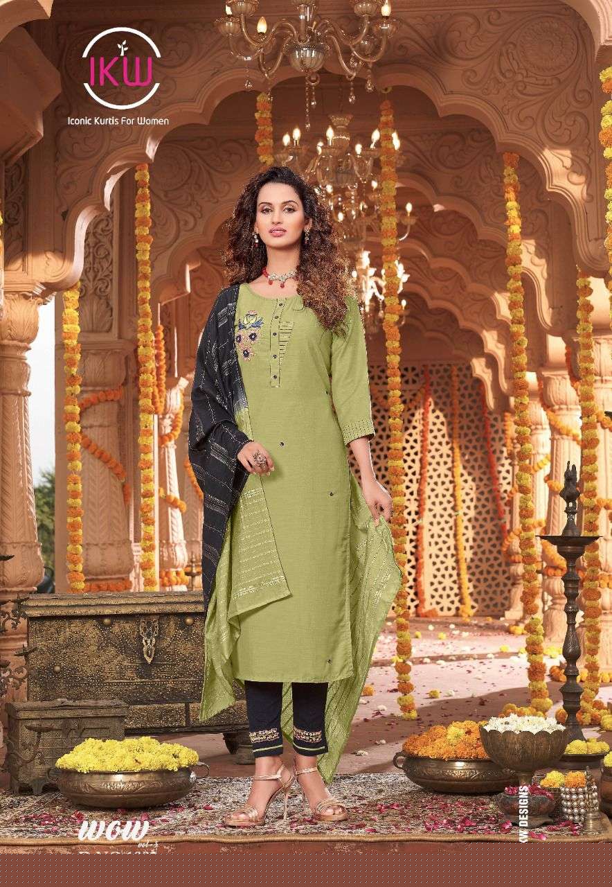 WOW VOL-3 BY IKW 1001 TO 1006 SERIES BEAUTIFUL SUITS COLORFUL STYLISH FANCY CASUAL WEAR & ETHNIC WEAR SILK DRESSES AT WHOLESALE PRICE