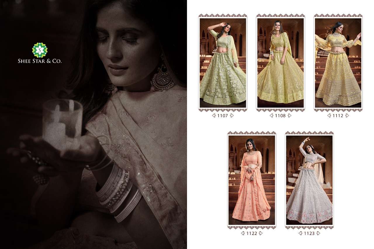 AADHIRA BY SHEE STAR DESIGNER BEAUTIFUL NAVRATRI COLLECTION OCCASIONAL WEAR & PARTY WEAR SOFT NET/GEORGETTE LEHENGAS AT WHOLESALE PRICE