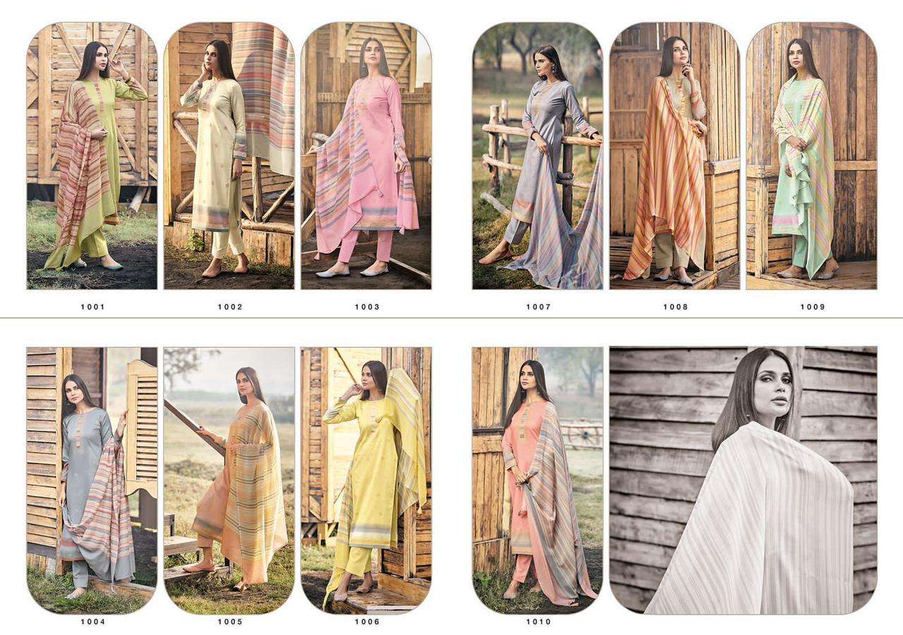 SAAGA BY PRM TRENDZ 1001 TO 1010 SERIES BEAUTIFUL SUITS COLORFUL STYLISH FANCY CASUAL WEAR & ETHNIC WEAR PURE JAM SILK PRINT DRESSES AT WHOLESALE PRICE