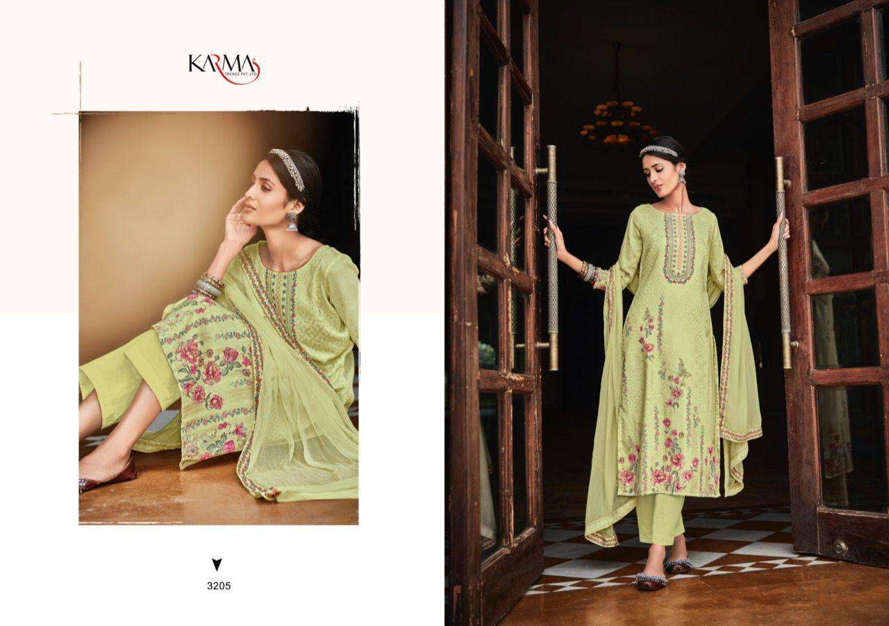 LAMHAA VOL-5 BY KARMA TRENDZ 3204 TO 3210 SERIES BEAUTIFUL COLORFUL STYLISH PRETTY PARTY WEAR CASUAL WEAR OCCASIONAL WEAR PURE JAM COTTON DIGITAL PRINT DRESSES AT WHOLESALE PRICE