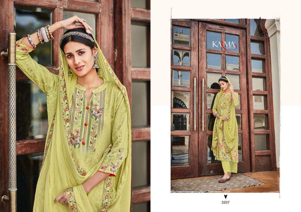LAMHAA VOL-5 BY KARMA TRENDZ 3204 TO 3210 SERIES BEAUTIFUL COLORFUL STYLISH PRETTY PARTY WEAR CASUAL WEAR OCCASIONAL WEAR PURE JAM COTTON DIGITAL PRINT DRESSES AT WHOLESALE PRICE