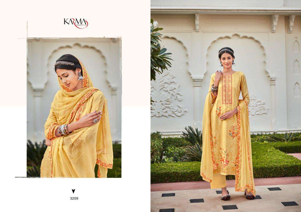 LAMHAA VOL-5 BY KARMA TRENDZ 3204 TO 3210 SERIES BEAUTIFUL COLORFUL STYLISH PRETTY PARTY WEAR CASUAL WEAR OCCASIONAL WEAR PURE JAM COTTON DIGITAL PRINT DRESSES AT WHOLESALE PRICE