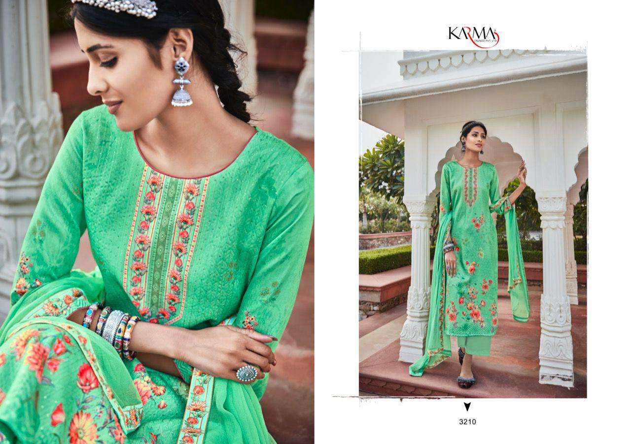 LAMHAA VOL-5 BY KARMA TRENDZ 3204 TO 3210 SERIES BEAUTIFUL COLORFUL STYLISH PRETTY PARTY WEAR CASUAL WEAR OCCASIONAL WEAR PURE JAM COTTON DIGITAL PRINT DRESSES AT WHOLESALE PRICE