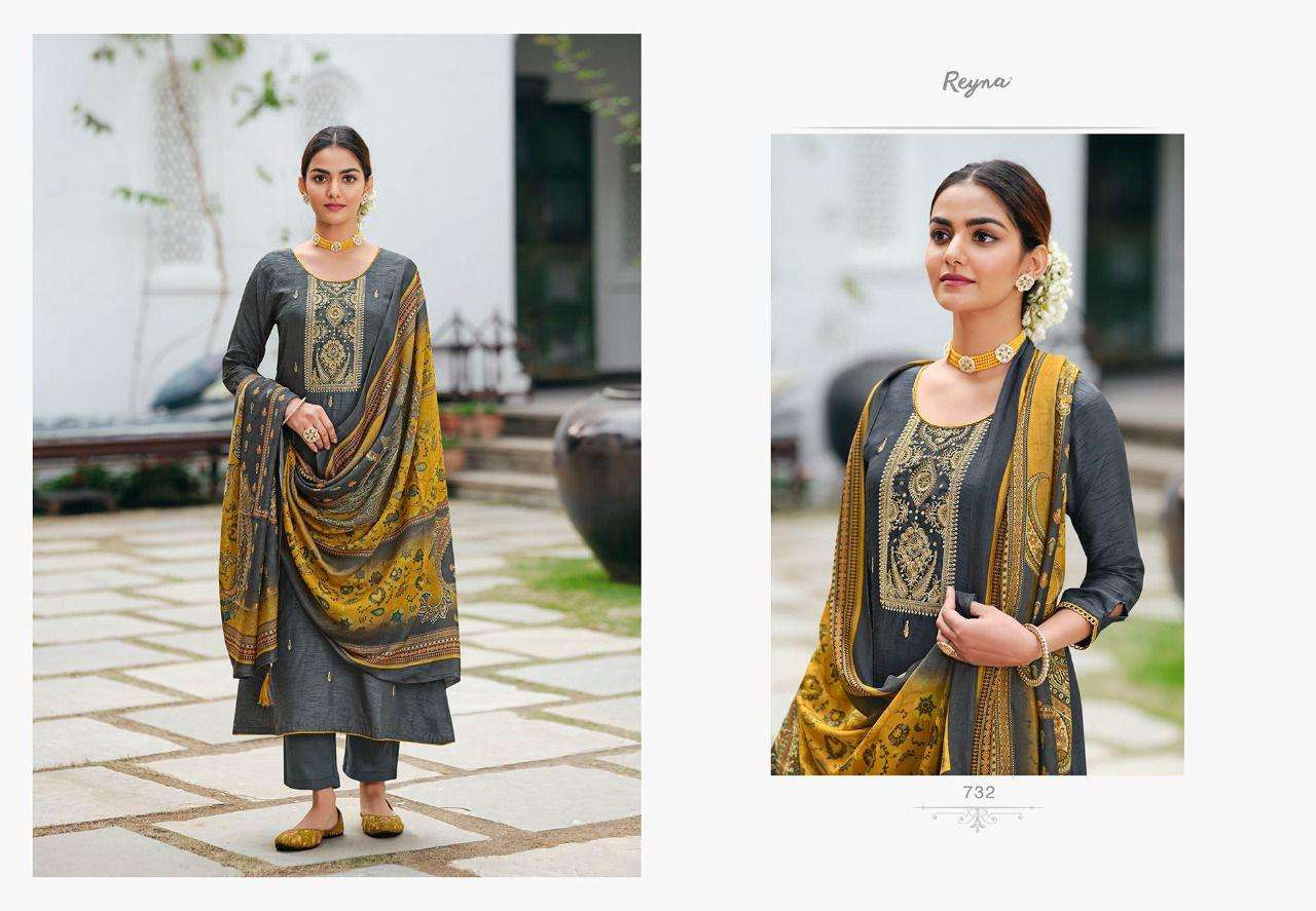 MAKTUB BY REYNA 731 TO 738 SERIES BEAUTIFUL SUITS COLORFUL STYLISH FANCY CASUAL WEAR & ETHNIC WEAR PURE BEMBERG SILK DRESSES AT WHOLESALE PRICE